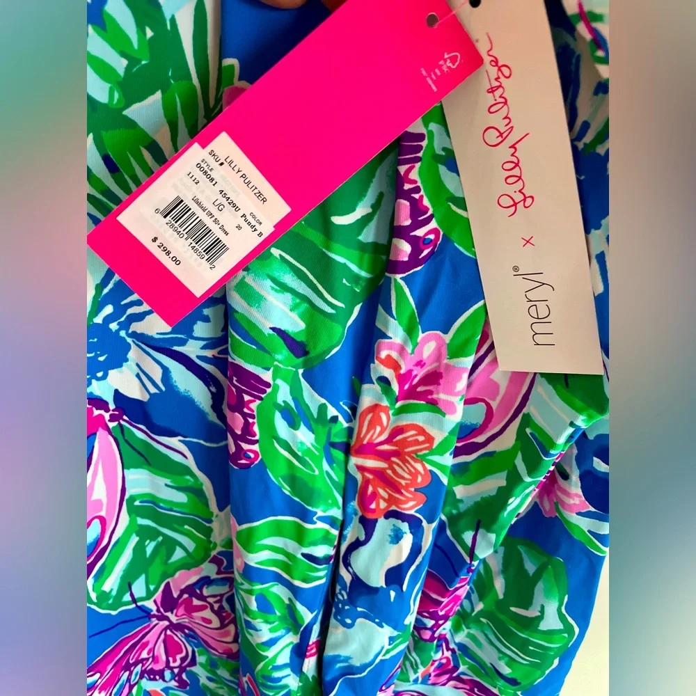 ⭐️⭐️Lilly Pulitzer Cowl Neck/Gator mask Lilshield Long Sleeve50+Dress - Picture 6 of 15